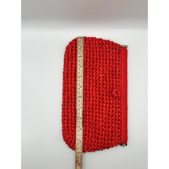 Fashion Imports Red Straw Clutch Made in Italy - Picture 3 of 7